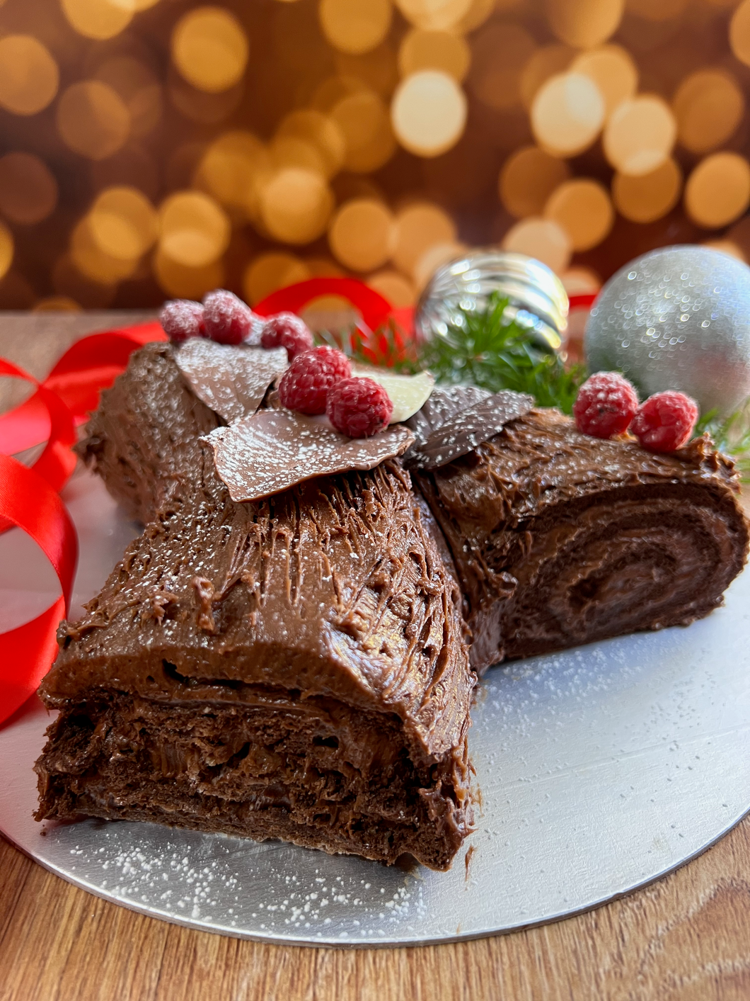 Pastel Tronco Navideño