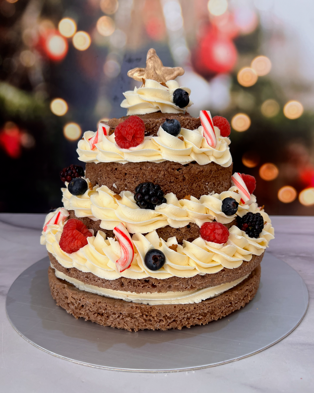 Pastel de Árbol Navideño